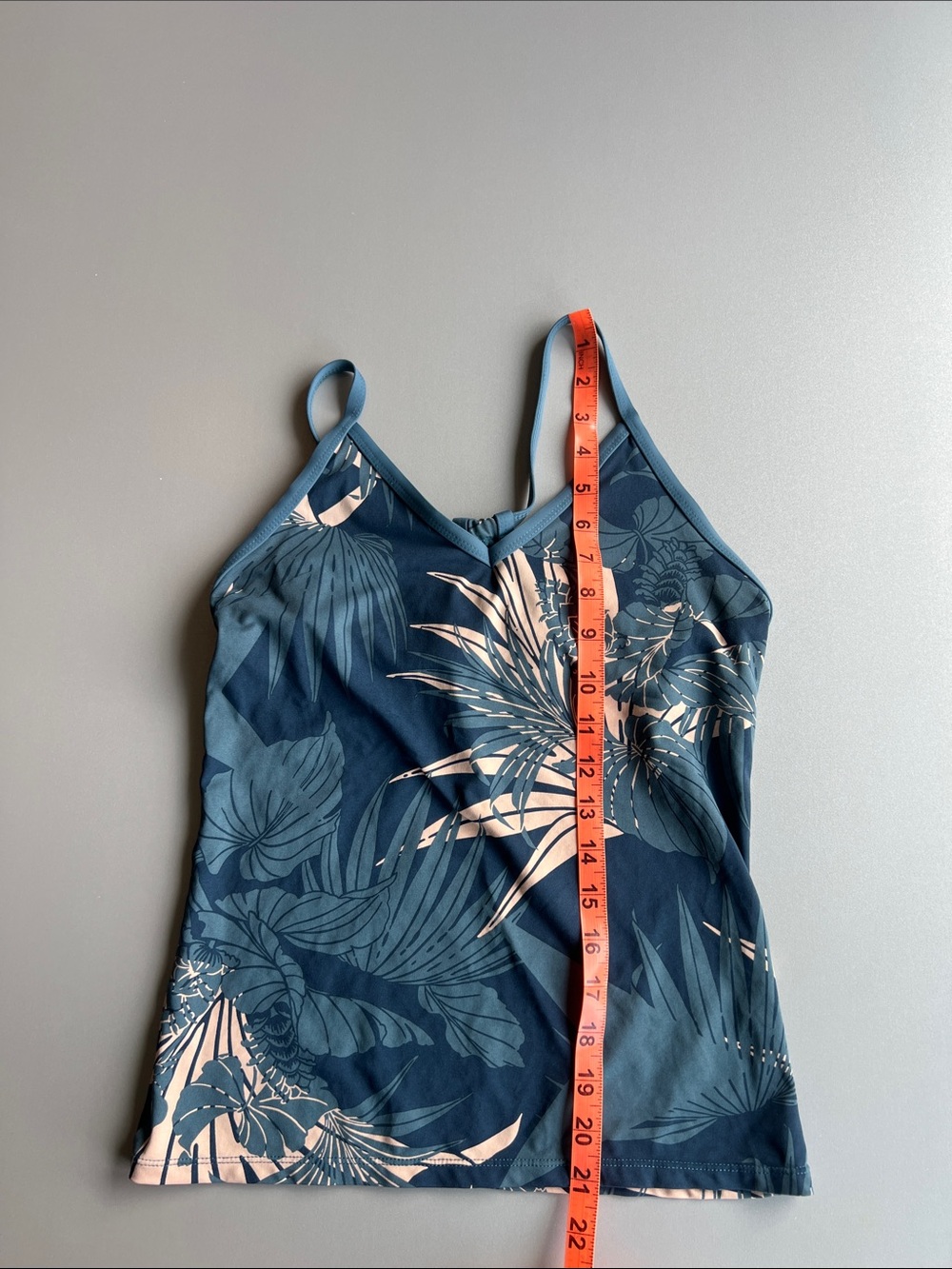 Carve Designs Teal Floral Tankini Top - Teal & Cream - Picture 5 of 5